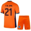 Camisola + Calções Holanda Frenkie de Jong 21 Criança Equipamento 1ª Euro 2024